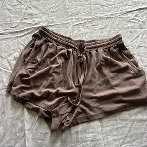 Aerie Charcoal Ruffle-Trim Shorts